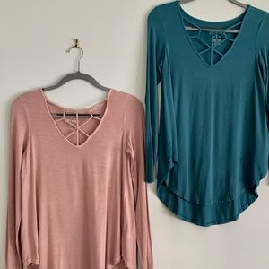🎁2️⃣ American eagle soft and sexy AEO long sleeve T-SHIRT